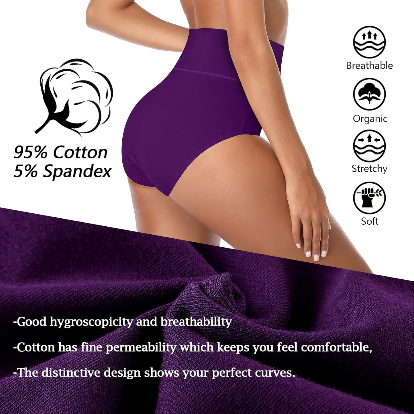 Close-up of breathable cotton fabric on K-CHEONY briefs