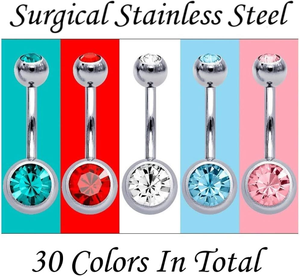 OMAIGAR Belly Rings for Women, Surgical Stainless Steel Belly Button Rings, Ideal Gift with Cute Package