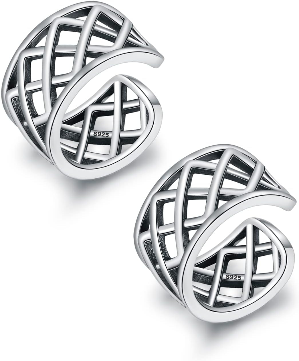 CHIC & ARTSY 925 Sterling Silver Ear Cuffs for Women, Non Piercing Clip on Cartilage Cuffs, Adjustable Fake Conch & Helix Earrings, Gold Plated & Oxidized Various Styles