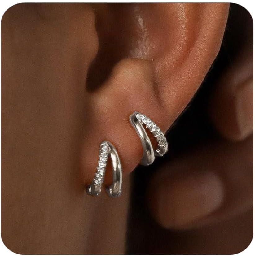 Gold Hoop Earrings for Women,14K Gold Plated Huggie Hoop Earrings for Gift