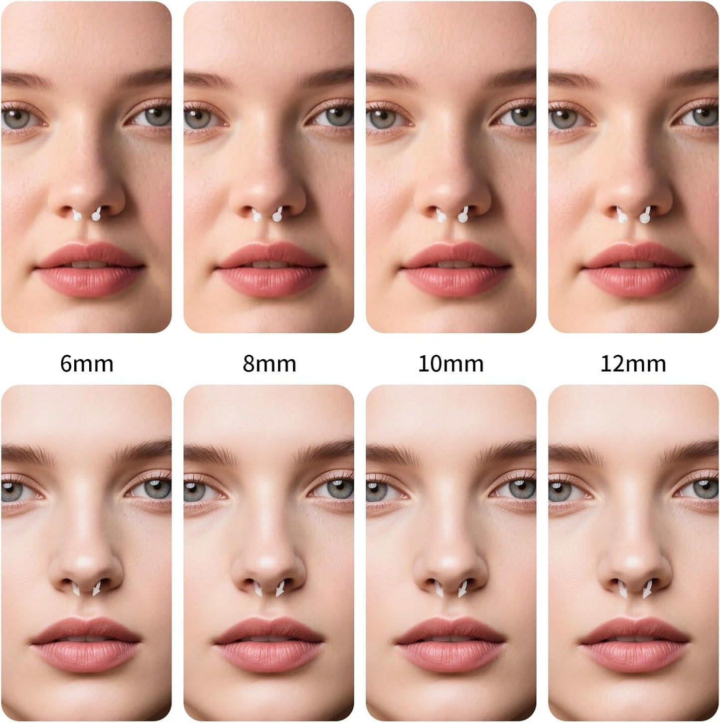 Horseshoe Nose Ring Hypoallergenic Septum Rings, Body Clear Piercing Retainer for Women and Men,16G Septum Nose Rings for Women,Smiley Piercing Jewelry