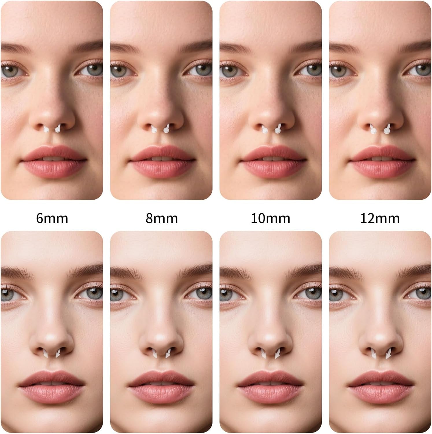 Horseshoe Nose Ring Hypoallergenic Septum Rings, Body Clear Piercing Retainer for Women and Men,16G Septum Nose Rings for Women,Smiley Piercing Jewelry