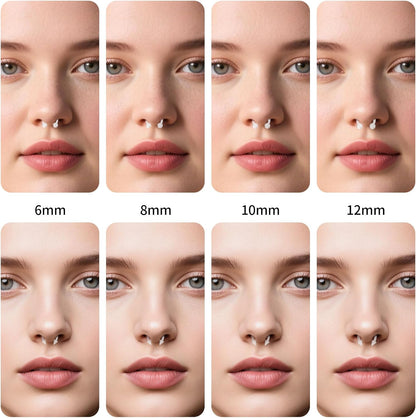 Horseshoe Nose Ring Hypoallergenic Septum Rings, Body Clear Piercing Retainer for Women and Men,16G Septum Nose Rings for Women,Smiley Piercing Jewelry