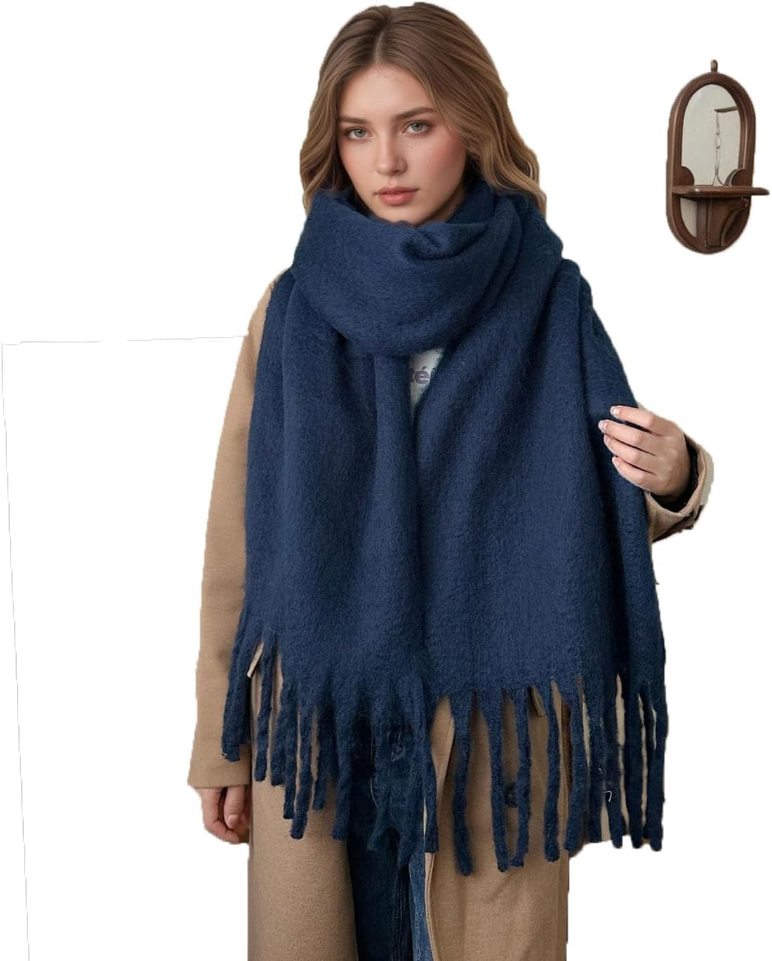 Women'S Winter Scarfs, Mohair Vintage Scarf for Women and Men, Large Chunky Scarf Cashmere Feel Blanket Wrap