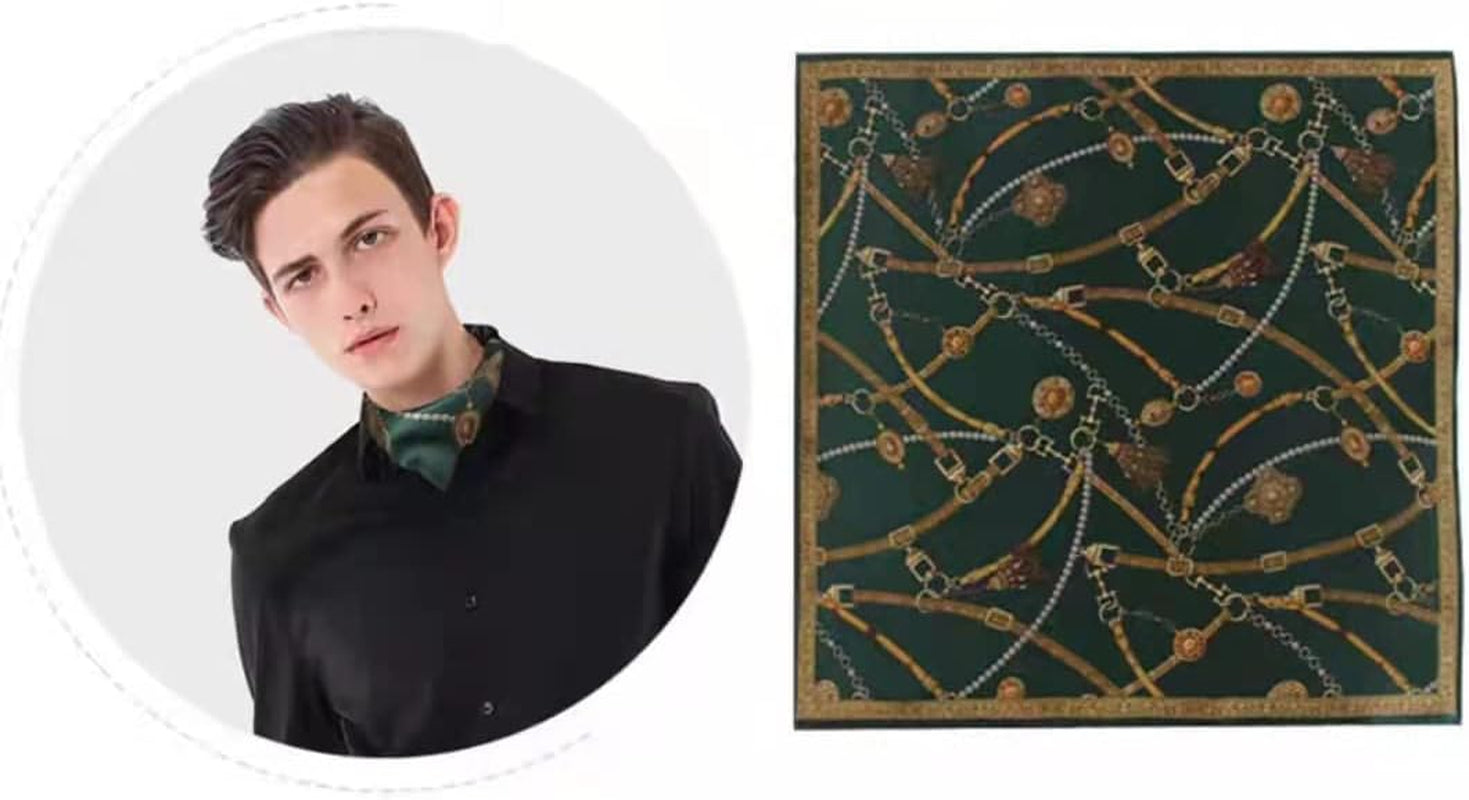 ANDANTINO 100% Mulberry Silk Scarf -21” Lightweight Square Neckerchief – Breathable Digital Printed Scarves with Gift Packed