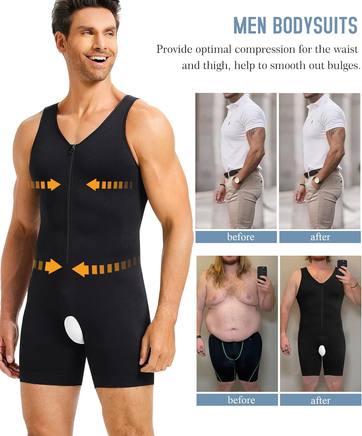 Male compression shirt gynecomastia tummy control