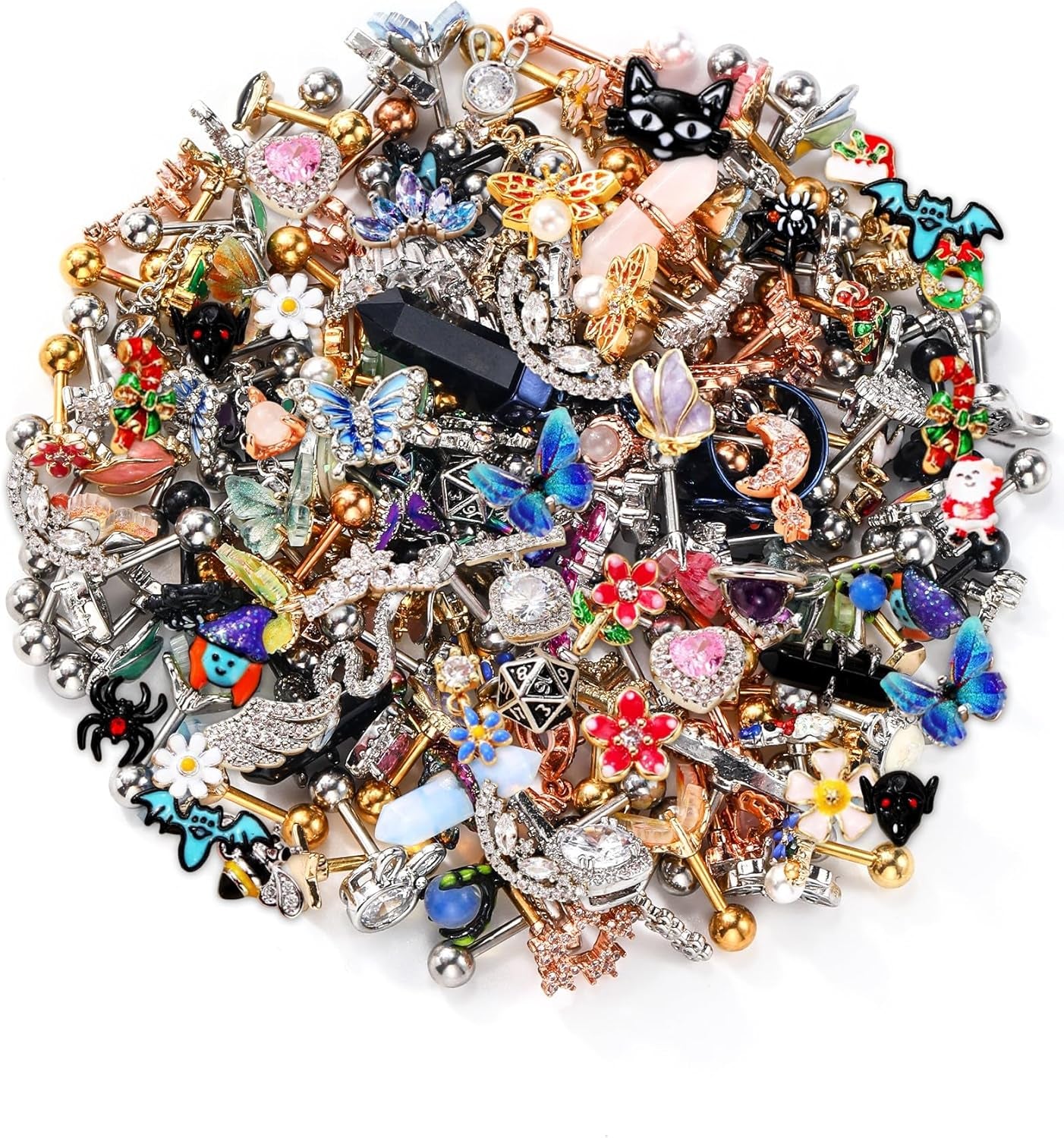 OUFER 16G Helix Earrings, 316L Stainless Steel Cartilage Earrings, Random 6PCS Helix Cartilage Piercing Jewelry, Tragus Forward Helix Cartilage Earrings Studs for Women