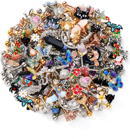 OUFER 16G Helix Earrings, 316L Stainless Steel Cartilage Earrings, Random 6PCS Helix Cartilage Piercing Jewelry, Tragus Forward Helix Cartilage Earrings Studs for Women