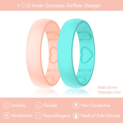 Breathable rubber wedding band with airflow grooves