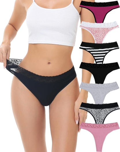 ADOVAKKER cotton thong underwear neutral colors 7-pack