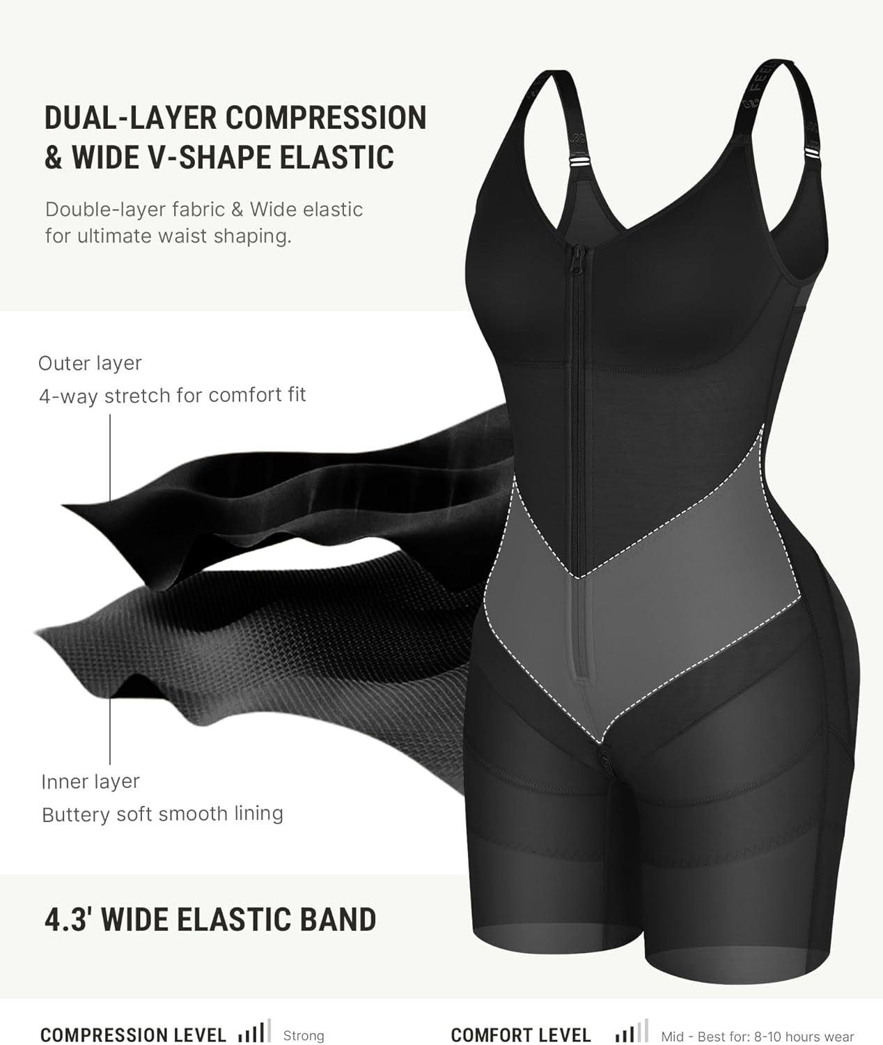 Colombian shapewear back view showing butt lifting technology