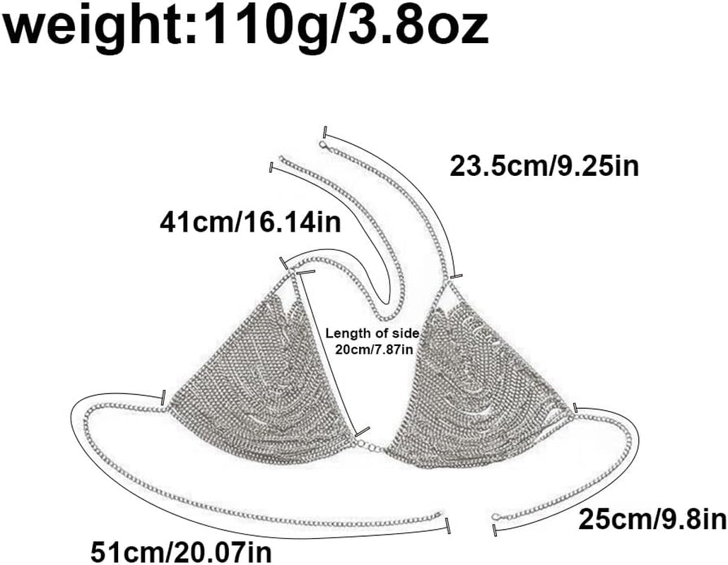 YWCUTE Women'S Sexy Body Chain Multi Layer Chest Chain Fashion Bra Chain Accessories Gift Body Jewelry