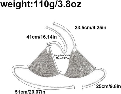 YWCUTE Women'S Sexy Body Chain Multi Layer Chest Chain Fashion Bra Chain Accessories Gift Body Jewelry