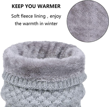 Loritta Neck Warmer Winter Warm Infinity Scarf Double-Layer Thick Fleece Windproof Scarves for Women Men