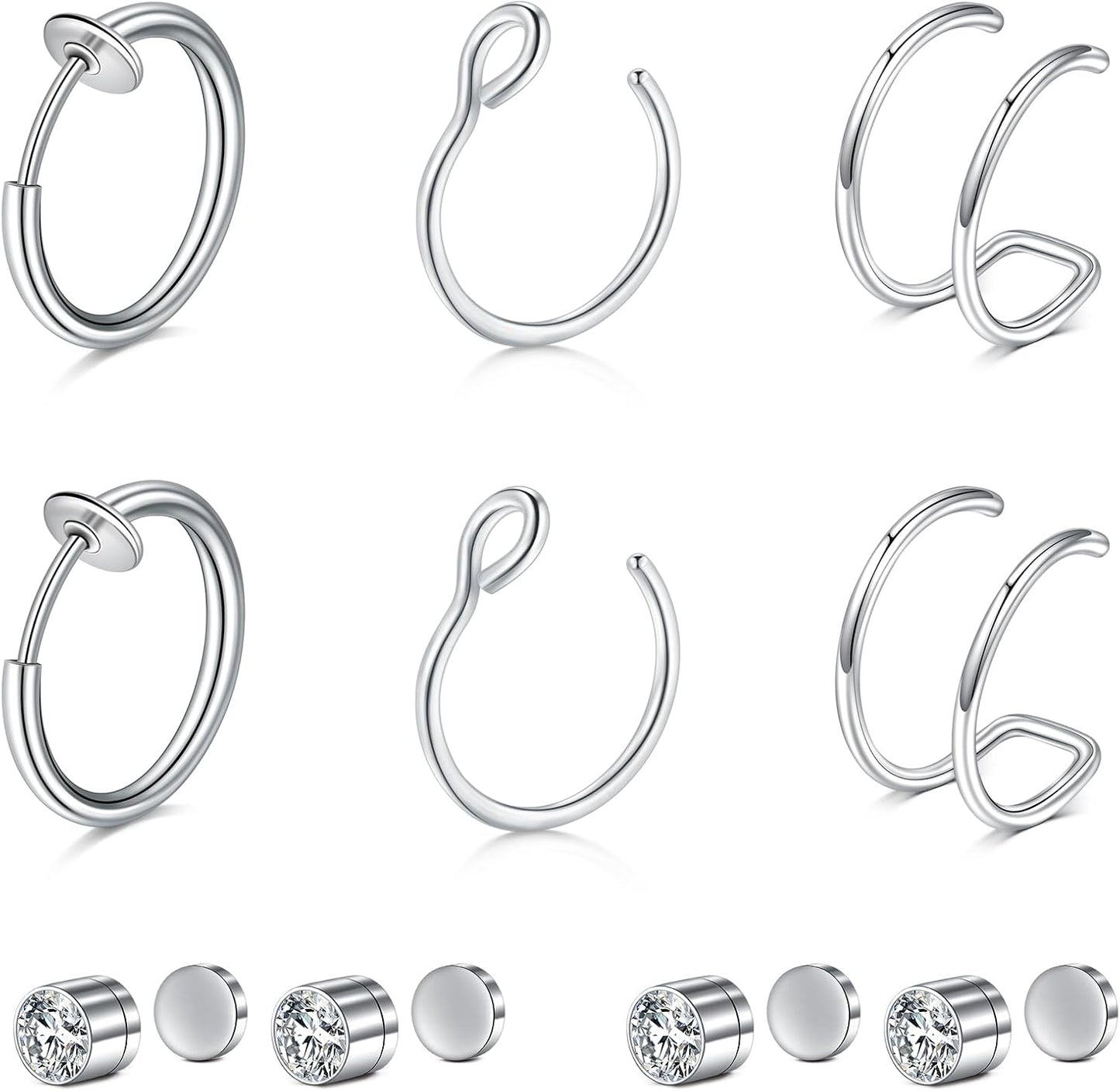 Briana Williams Fake Nose Ring Gold Fake Nose Rings for Women Clip on Fake Nose Piercing Non Piercing Faux Nose Piercing Jewelry