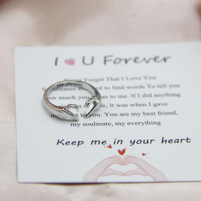 Adjustable Hand Heart Irish Claddagh Ring, Love Heart Claddagh Couple Ring Promise for Women, Heart Jewelry Valentine'S Day Rings Mothers Day Valentines Holiday Friends