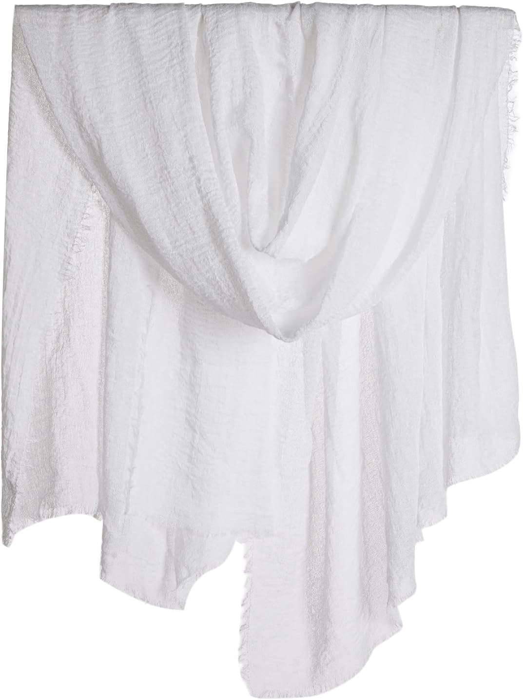 Women Summer Cotton Blend Crinkle Vintage Soft Long Scarf Linen Beach Shawl Wrap