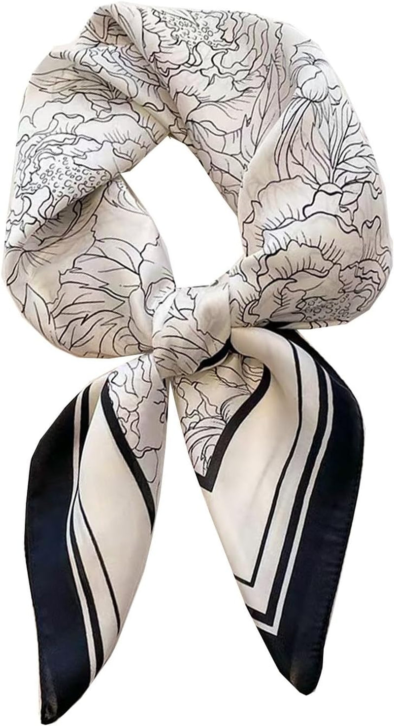 Hexchasty Head Hair Scarf Satin Silk Feeling Scarves for Women Lightweight Fashion Bag Purse Scarf for Handbags Accessories