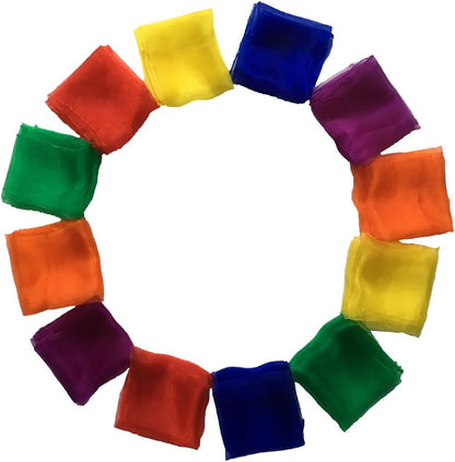AIVIAI Dance Scarves Music Scarves for Children Movement and Juggling 12Pcs