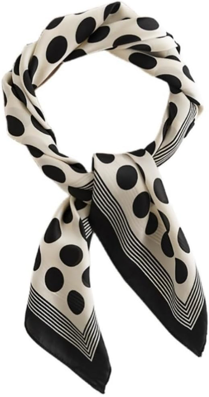 MINIDORA Satin Scarves for Women 27.5 × 27.5 Inches Medium Square Elegant Silk Feeling Head Scarf