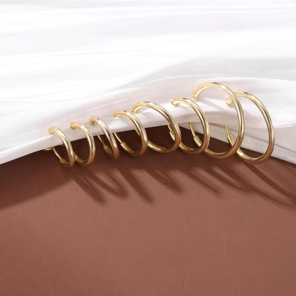 PLOMFOV Clip on Hoop Earrings for Women Non Pierced Earrings Clip on Gold Hoops Fake Earrings Clips for Non-Pierced Ears 10-20MM