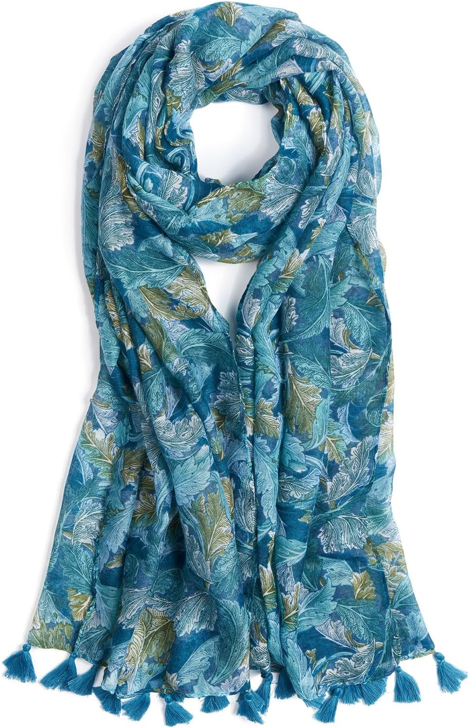 Scarf for Women Lightweight Soft Floral Leopard Printed Scarves Fall Winter Fashion Shawl Wrap with Fringe