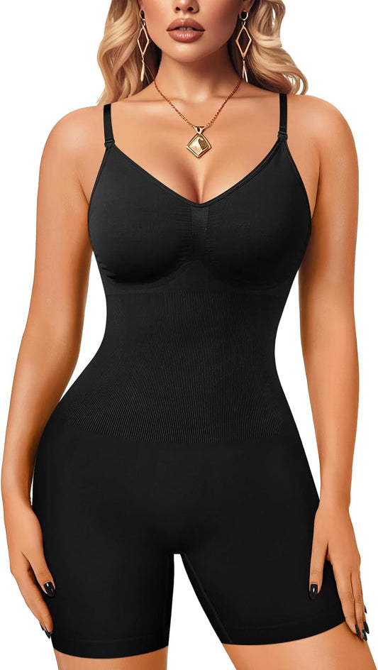 Irisnaya slimming bodysuit shapewear camisole front view on model