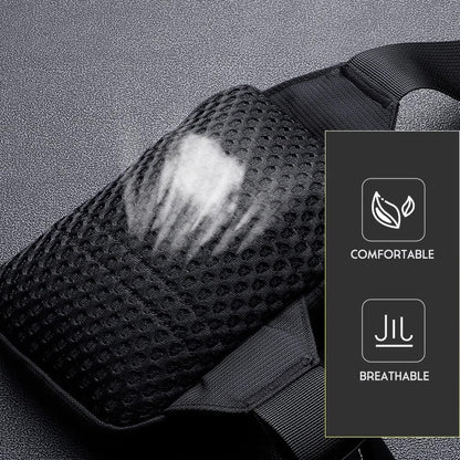 Close-up of dual pocket design on Simptech sling bag