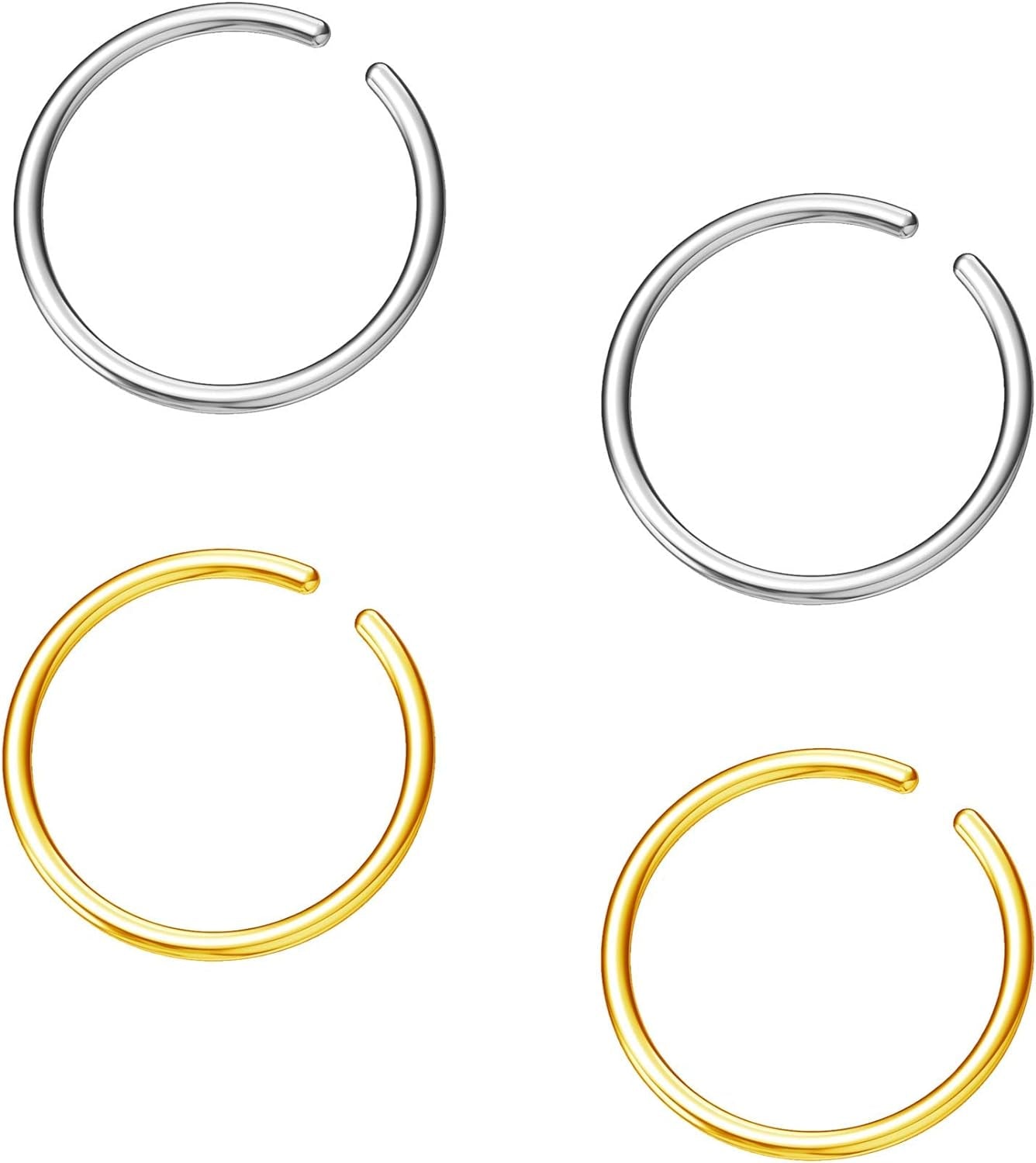 Hoop Cartilage Earring Fake Earrings Nose Rings Septum Nose Ring Stainless Steel for Women Men Girls