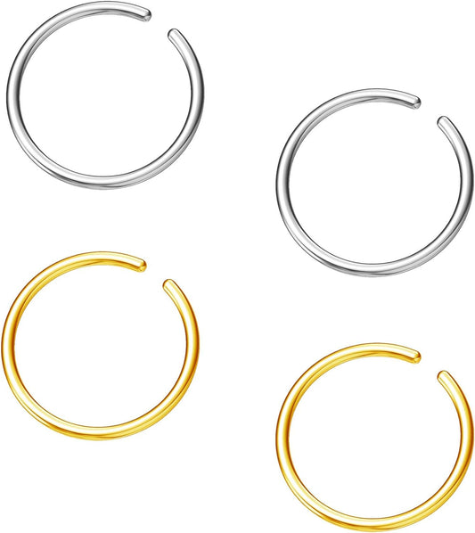 Hoop Cartilage Earring Fake Earrings Nose Rings Septum Nose Ring Stainless Steel for Women Men Girls