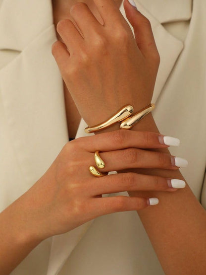 Gold Chunky Bracelet for Women, 14K Gold Plated Gold Bangle Bracelet Silver Chunky Bangles Bead Bracelets Gold Sack Gold Arm Cuff Pearl Jewelry Set Arm Cuff Jewelry