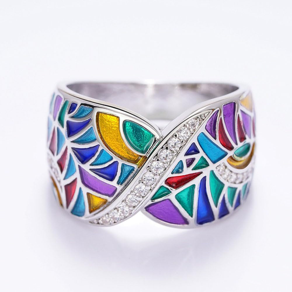 White Gold Plated White Cubic Zirconia Statement Ring Personalized Accessory Ideal for Women'S Daily Casual Wear Party Holiday Anniversary Love Jewelry Gift