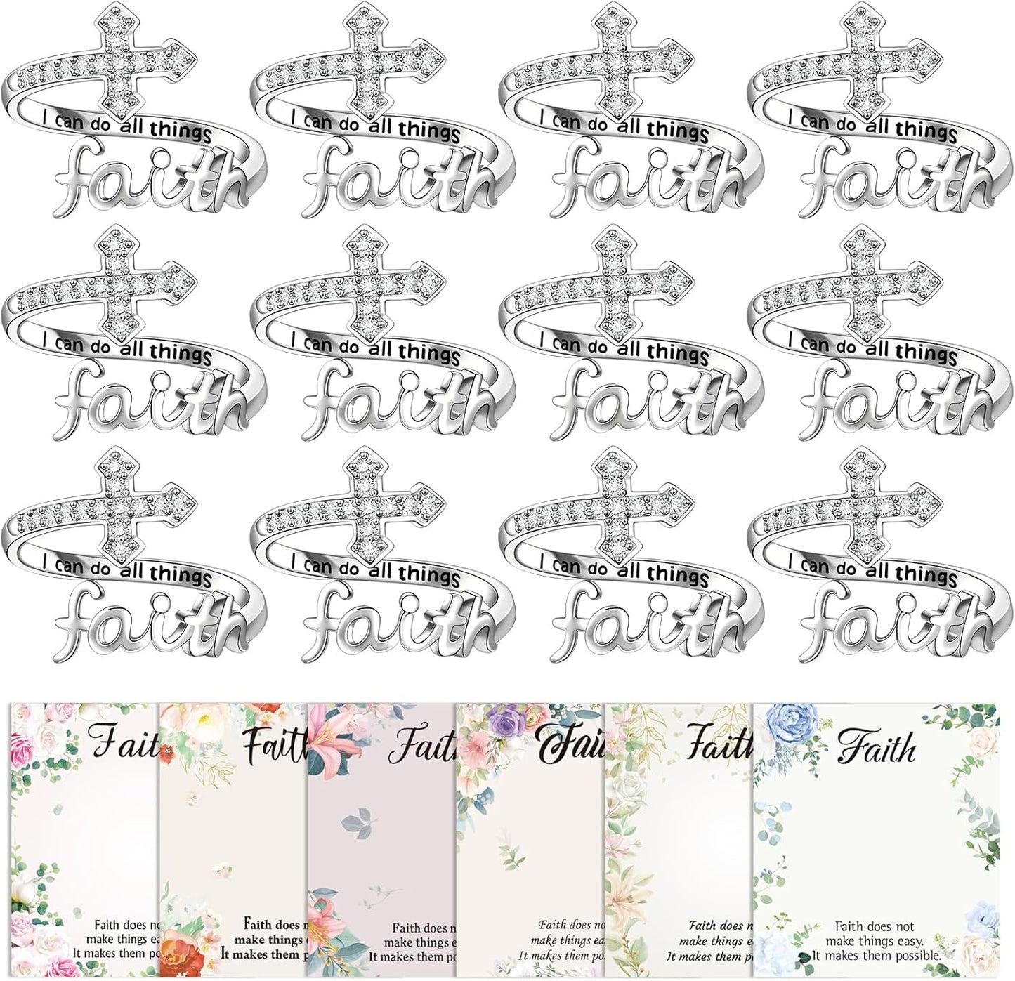 Christian faith ring with verses card packaging