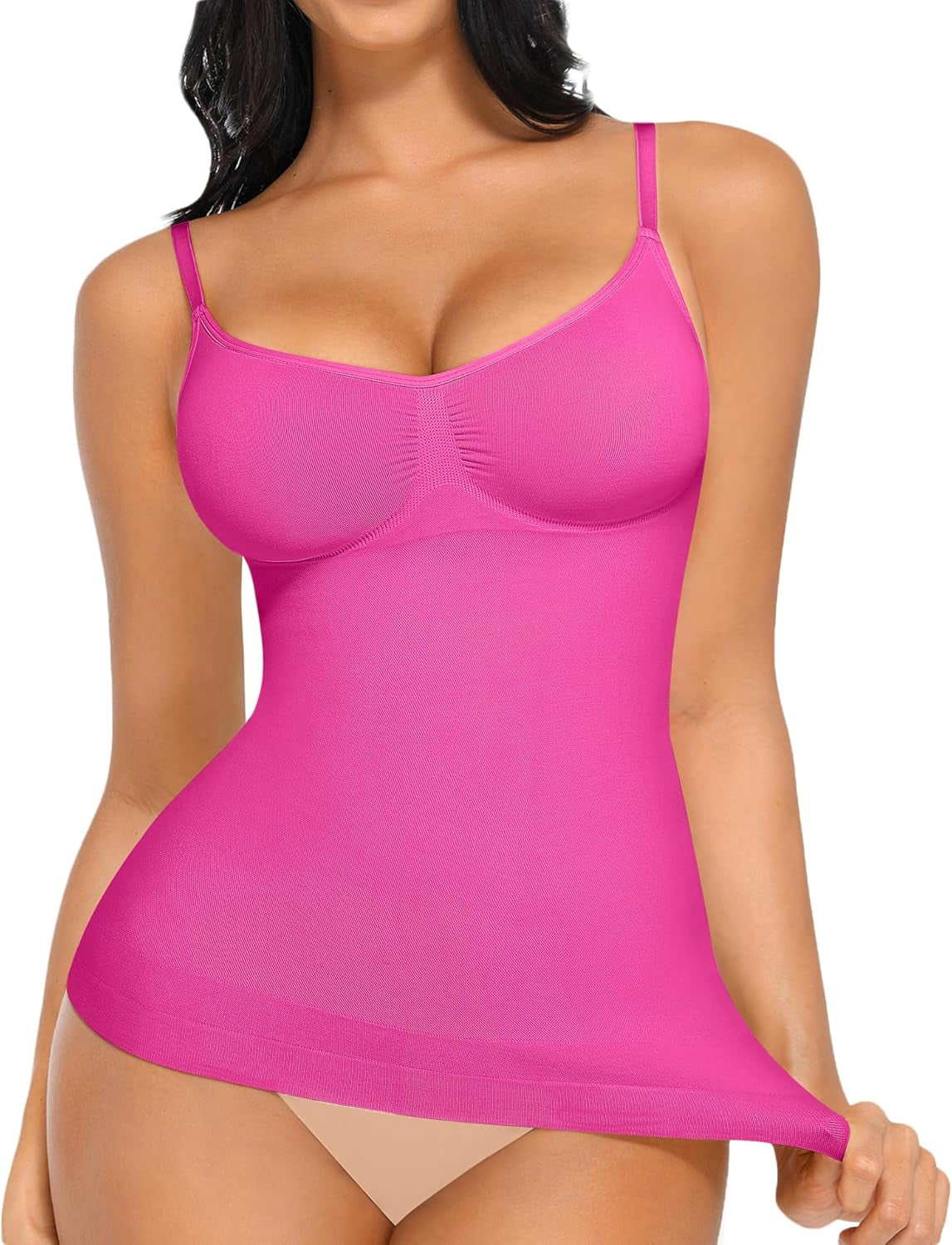 Feelingirl Womens Tank Top Shapewear Tummy Control Tops Slimming Cami Tank Seamless Compression V Neck Camisole