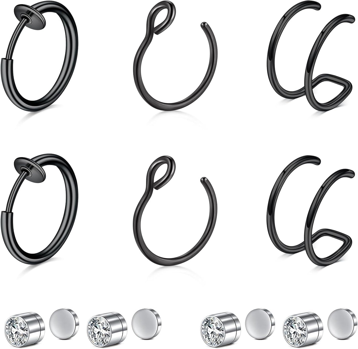 Briana Williams Fake Nose Ring Gold Fake Nose Rings for Women Clip on Fake Nose Piercing Non Piercing Faux Nose Piercing Jewelry