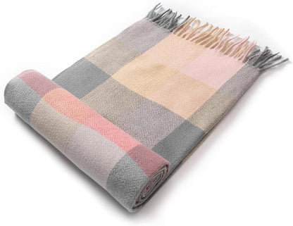 Villand Women'S Wool Scarf - Cashmere Feel Winter Checked Scarves for Women, Large Soft Thick Shawls and Wraps with Gift Box