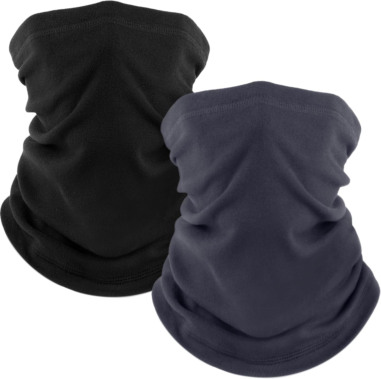 Fuinloth 2 Pack Winter Neck Gaiter, Fleece Warmer Scarf Cold Weather Face Mask Cover for Men/Women