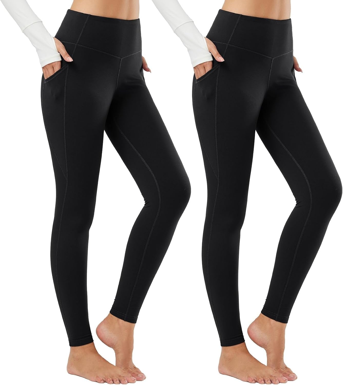 Baleaf Winter Clothing Women Leggings Fleece Lined Tights Thermal Warm Thick Cold Weather Gear 1 Pockets
