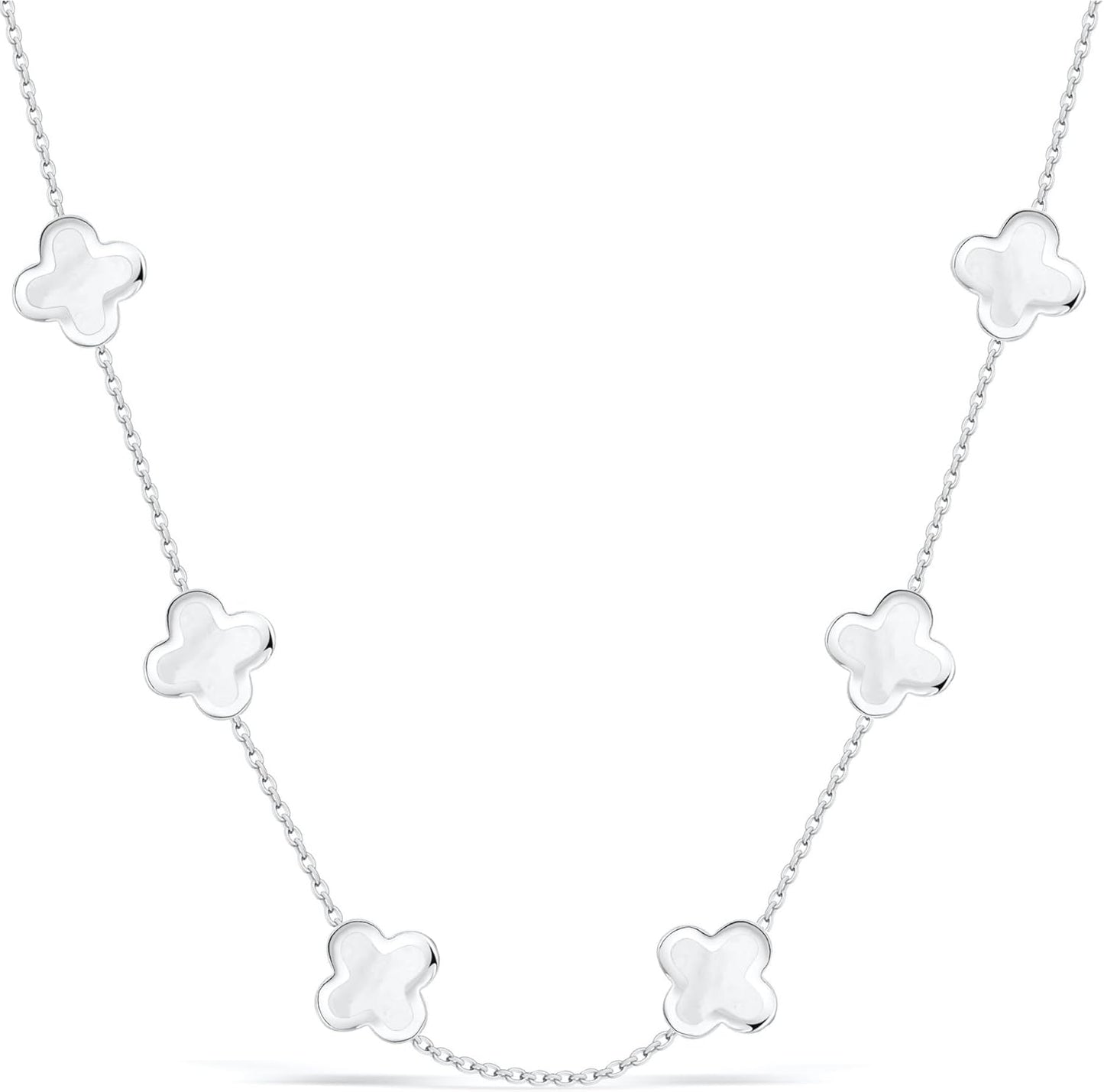 SHINYY Four Leaf Clover Choker Necklace for Women | 18K Gold Plated Lucky 4 Leaf Jewelry | Trendy Gifts for Her