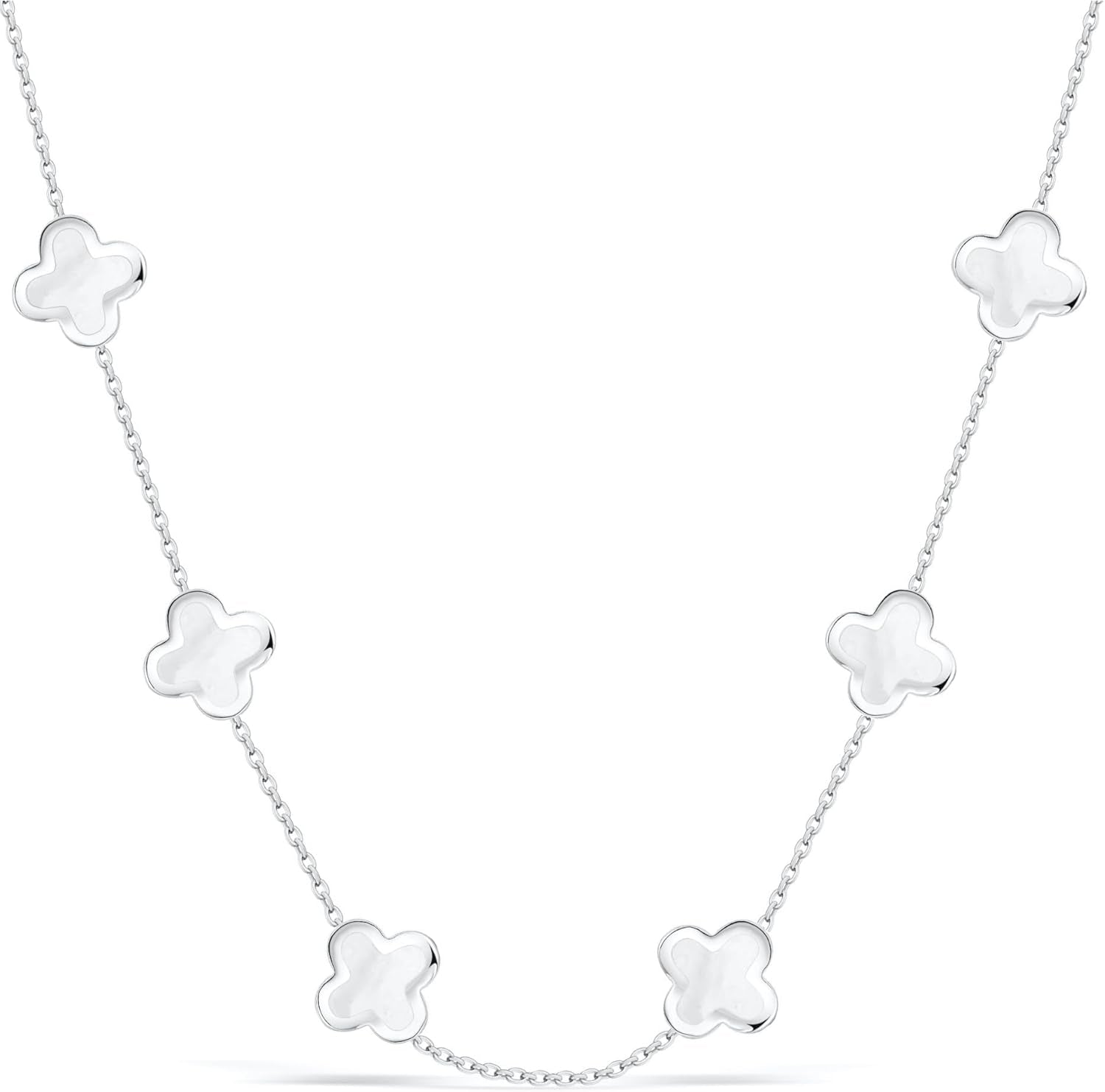 SHINYY Four Leaf Clover Choker Necklace for Women | 18K Gold Plated Lucky 4 Leaf Jewelry | Trendy Gifts for Her