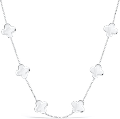 SHINYY Four Leaf Clover Choker Necklace for Women | 18K Gold Plated Lucky 4 Leaf Jewelry | Trendy Gifts for Her