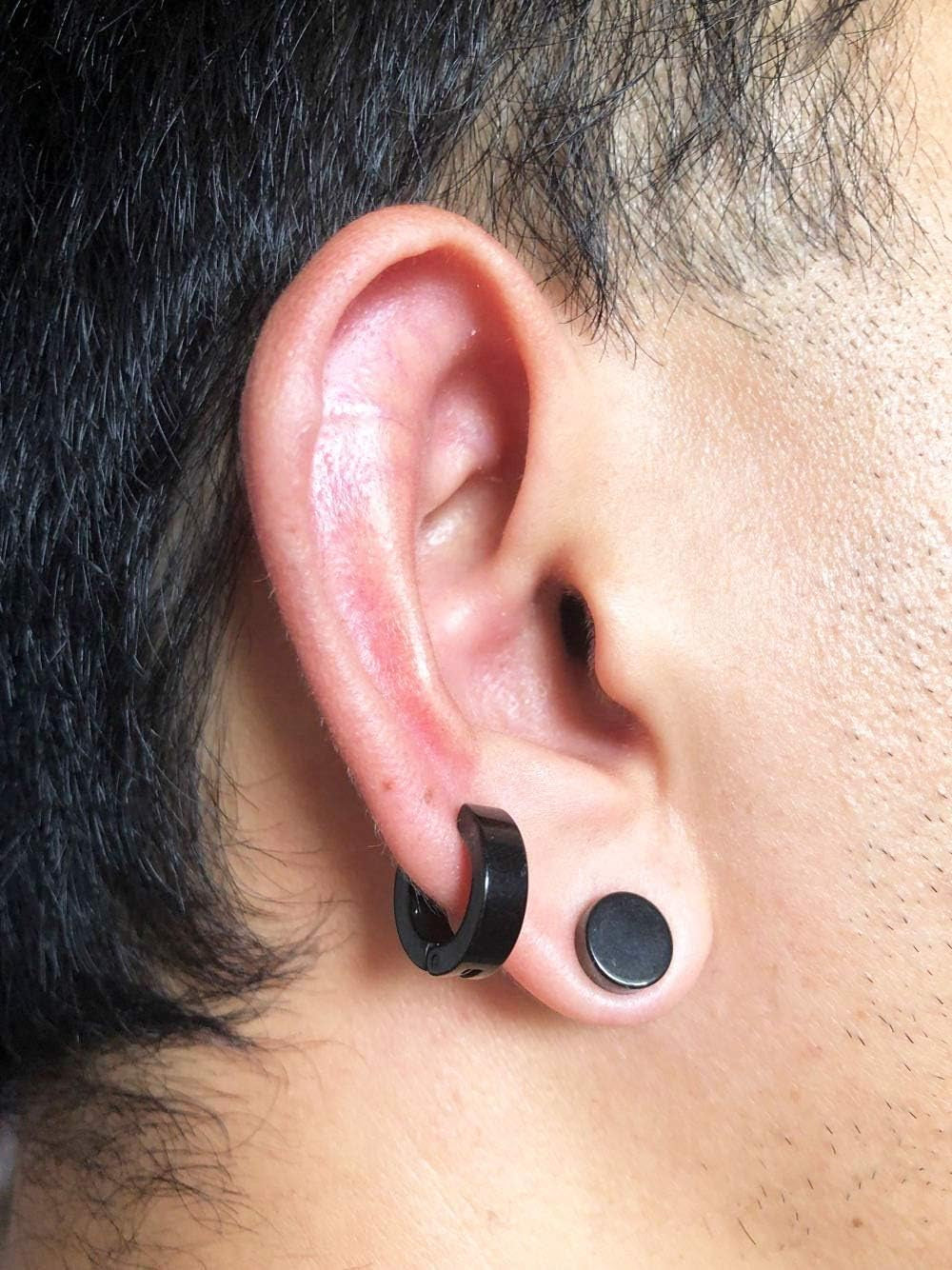 8PCS Asoorted Size 6-12MM Stainless Steel Magnetic Fake, Black, Size No Size