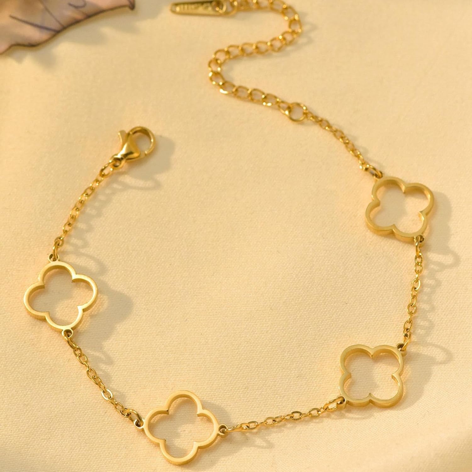 Gold plated lucky love cuff bangle for women