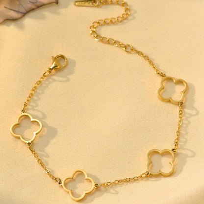 Gold plated lucky love cuff bangle for women