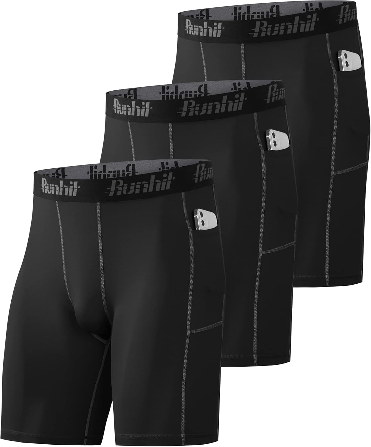 Runhit compression shorts men spandex athletic underwear front view