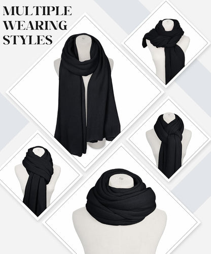 Womens Winter Scarf Long Soft Chunky Scarves Warm Blanket Oversized Shawl Wraps