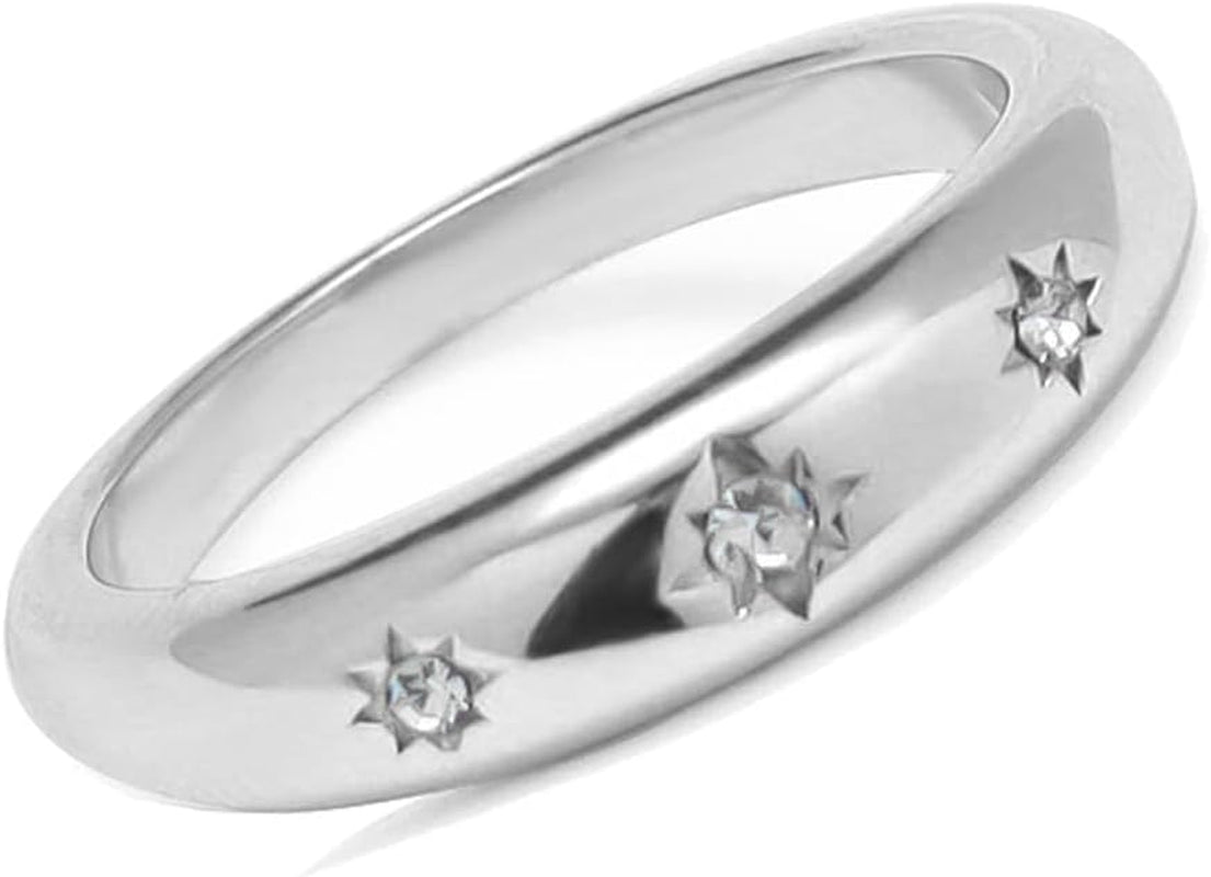 Cubic zirconia star ring showcasing brilliant sparkle and shine