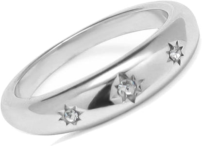 Cubic zirconia star ring showcasing brilliant sparkle and shine