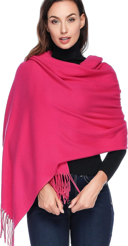 HOYAYO Extra Large Thick Pashmina Shawl Wraps - Wool Soft Winter Warm Scarves Travel Blanket for Women
