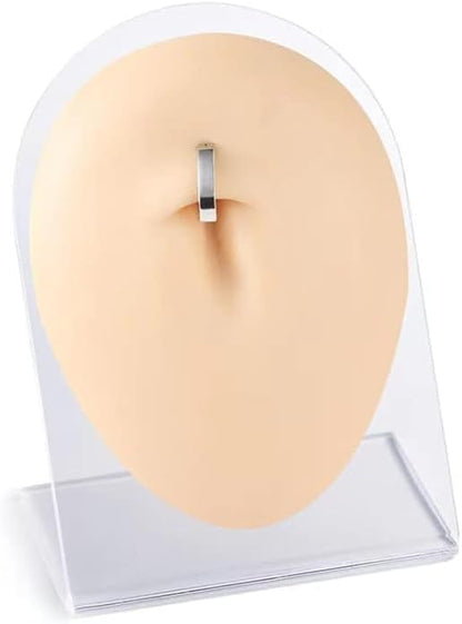 14G Clicker Belly Button Ring，Surgical Stainless Steel Hinged Belly Button Rings Belly Barbell Piercing Navel Barbell Body Jewelry 2PCS